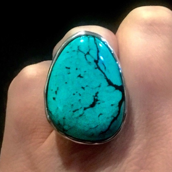SILPADA Tumbled Turquoise Sterling Silver 925 Ring Sz 7 - Picture 7 of 8